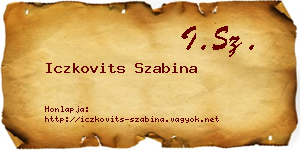 Iczkovits Szabina névjegykártya