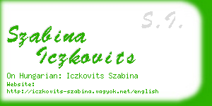 szabina iczkovits business card